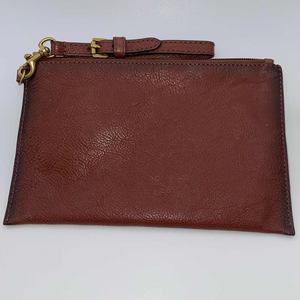 Frye leather wristlet with strap - Cognac. Very gently used.